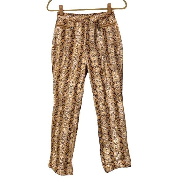 Free People Womens Wild Horses Vegan Snakeskin Pants Boho Western Size 0 - Picture 3 of 8